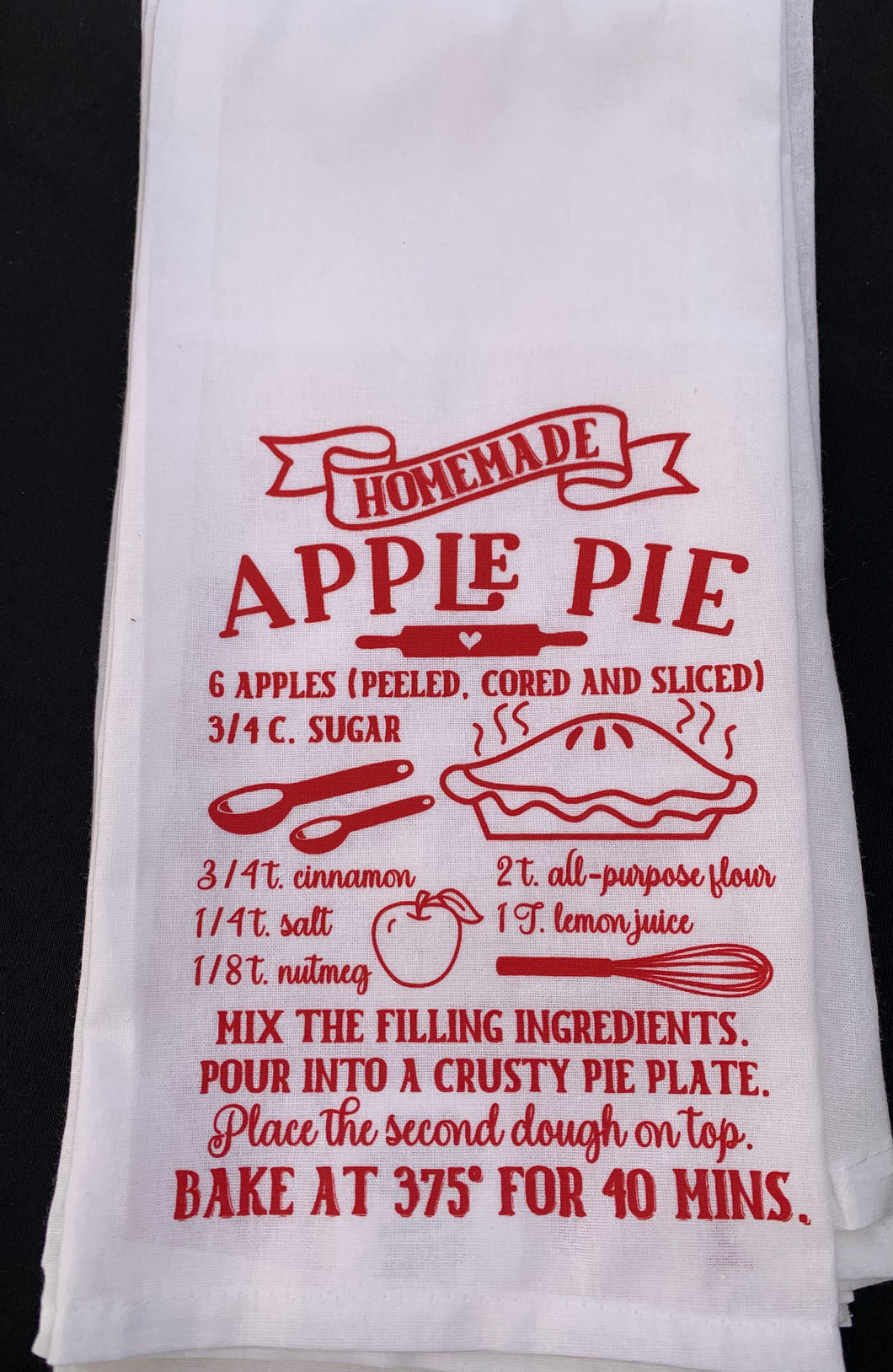 Apple Pie Recipe Hand Towel