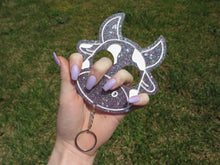 Load image into Gallery viewer, Deep Grape Cow Keychain
